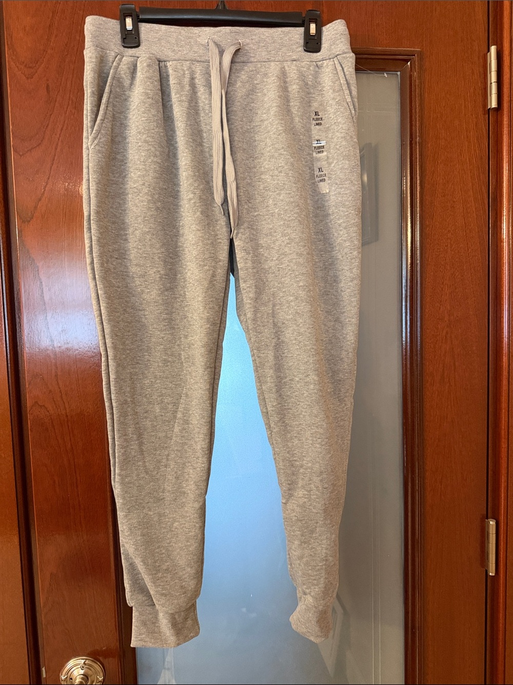 Men's Light Gray Fleece Jogger Sweatpants
